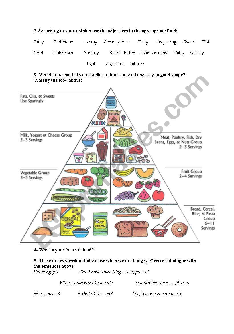 Food part2 worksheet