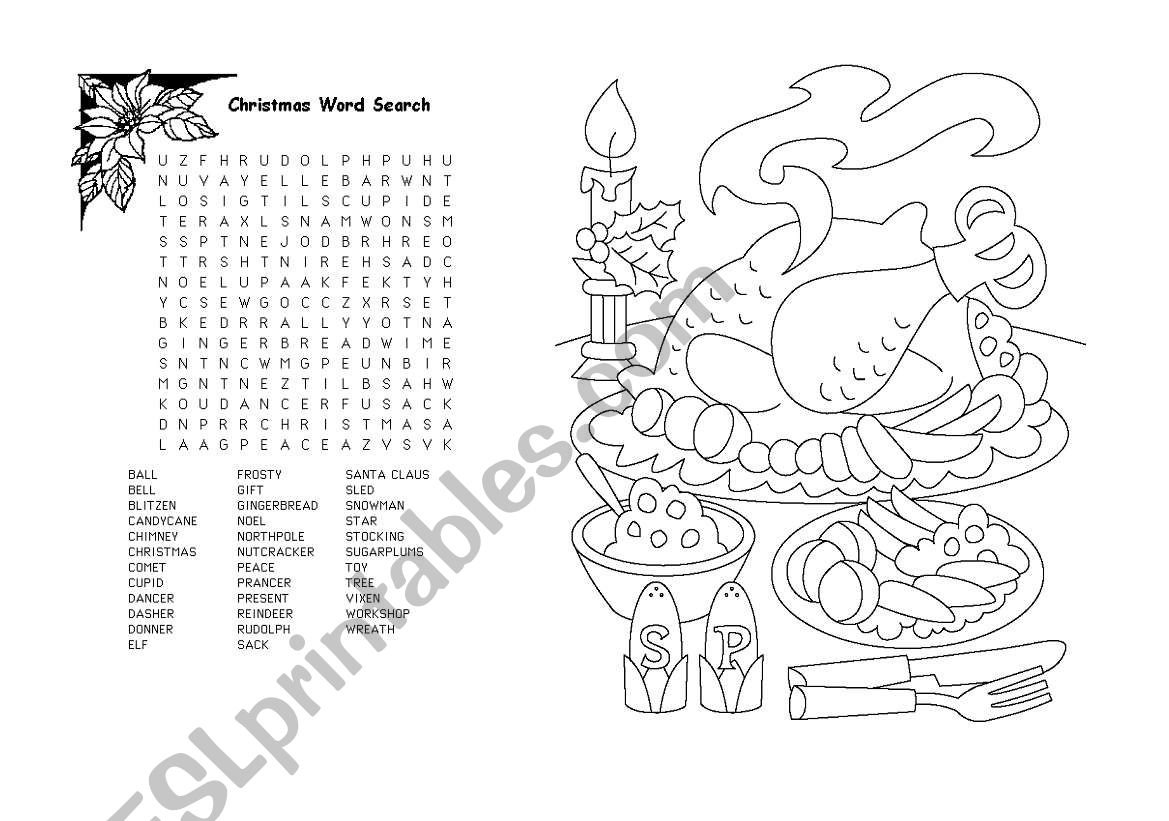 Christmas wordsear ch 3 worksheet