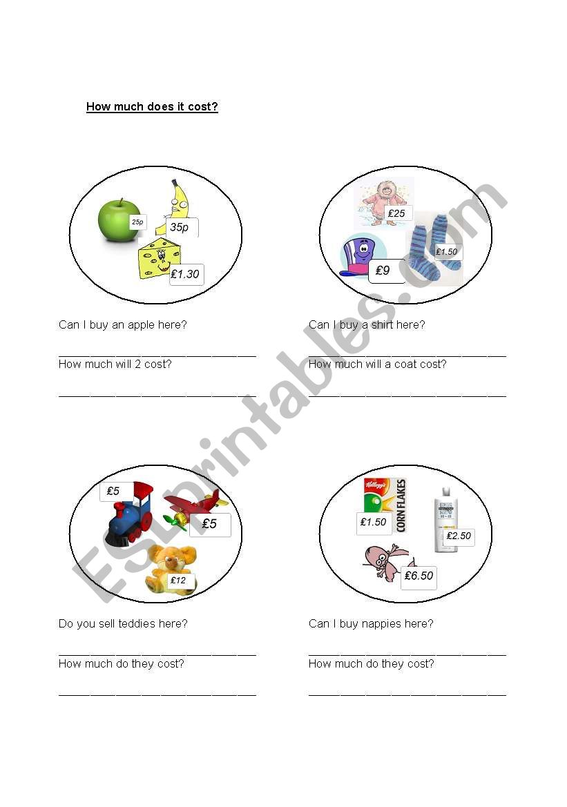 How Much Does It Cost? worksheet