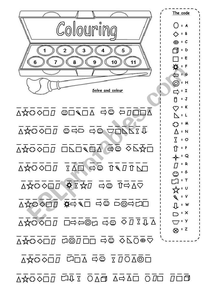 Colouring worksheet