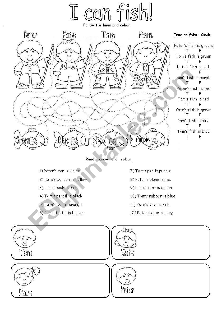 I CAN FISH (possessive case) worksheet