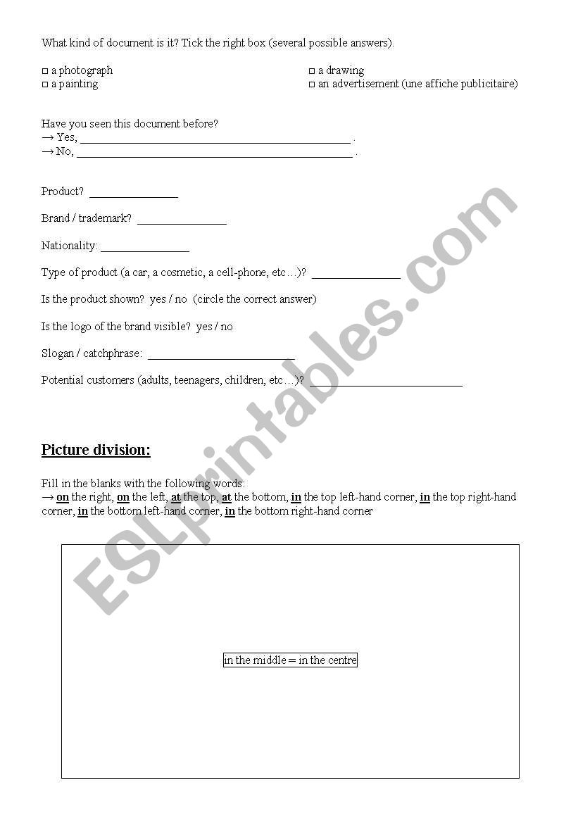 ad analysis worksheet