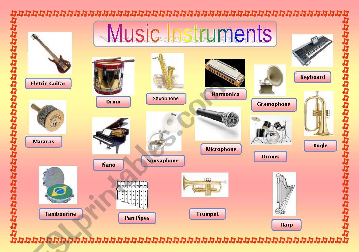 Music Instruments worksheet