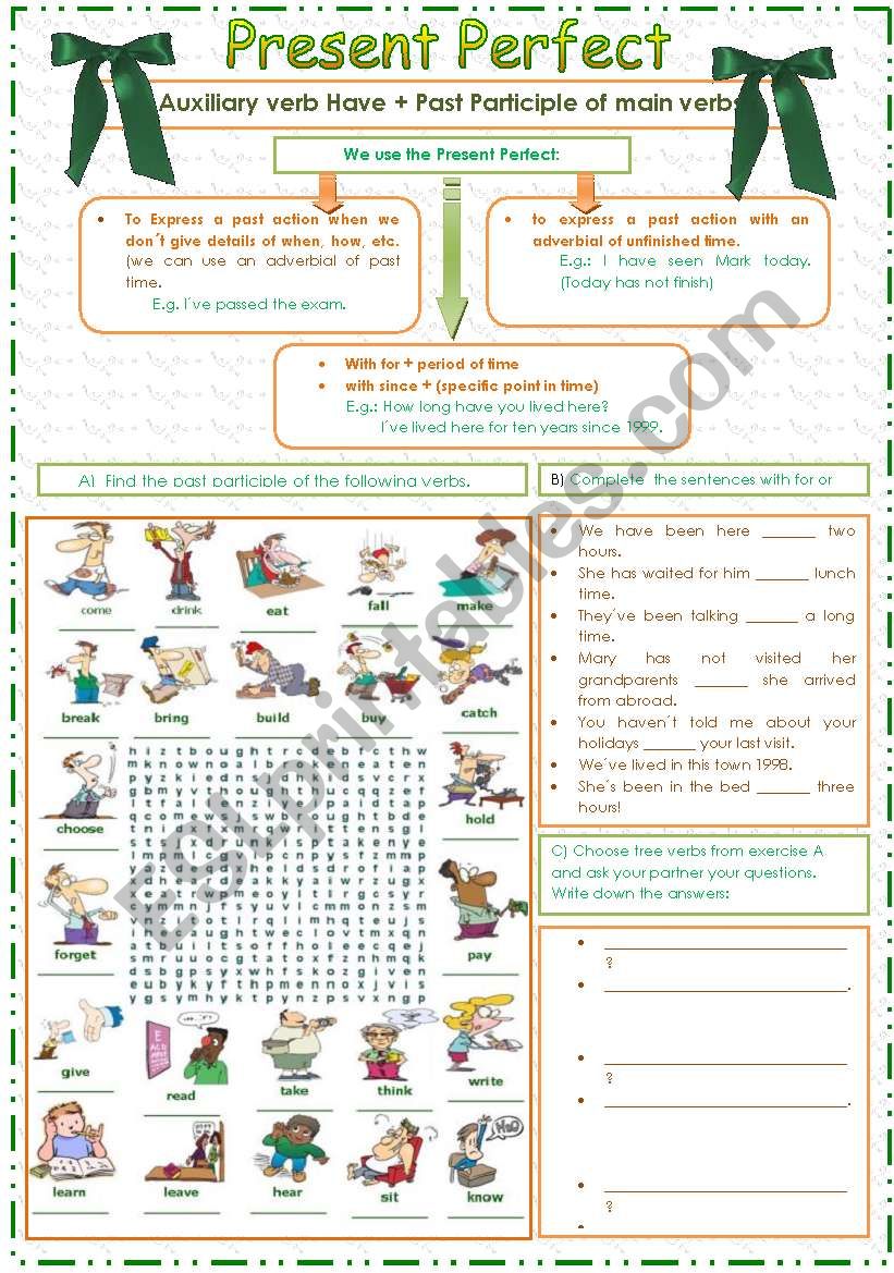 Present Perfect + for and Since