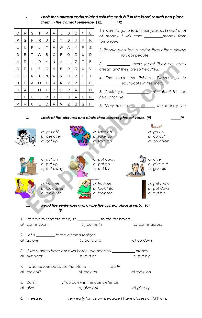 Phrasal Verb worksheet