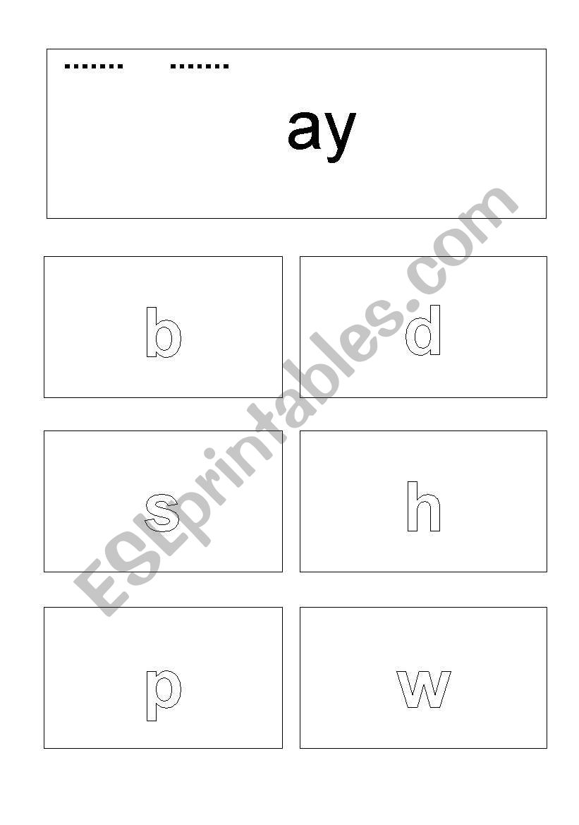 English worksheets ´ay´ flip book