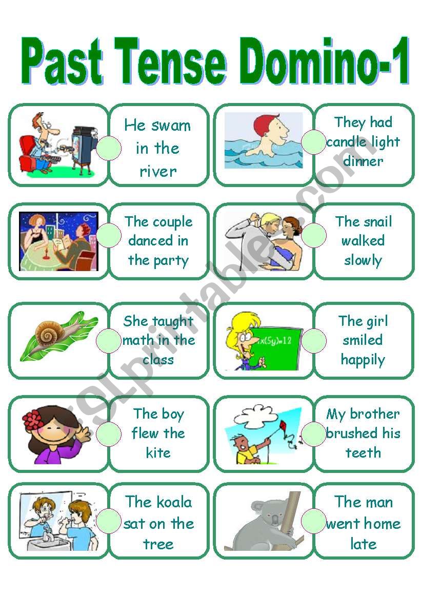 Past Tense Domino worksheet