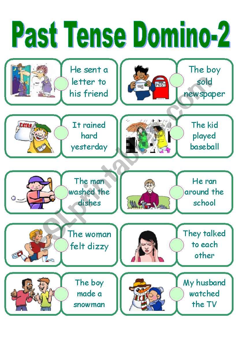 Past Tense Domino worksheet