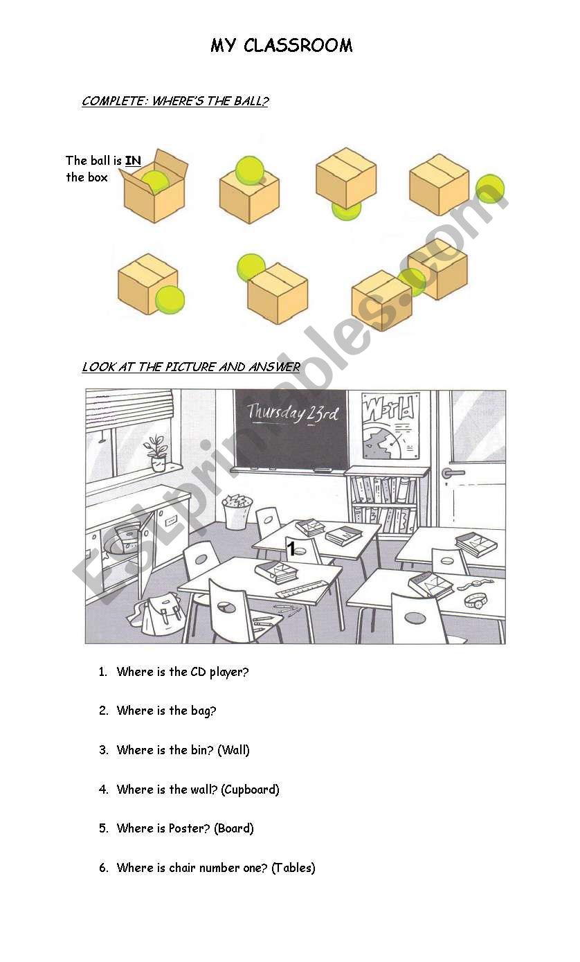 Prepositions worksheet