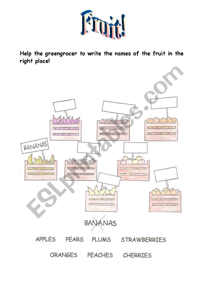 Fruit worksheet