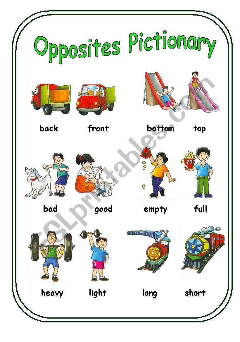 Opposites (poster 3) worksheet