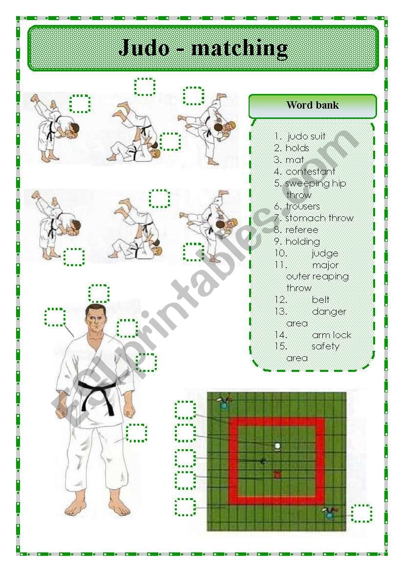 judo-matching worksheet
