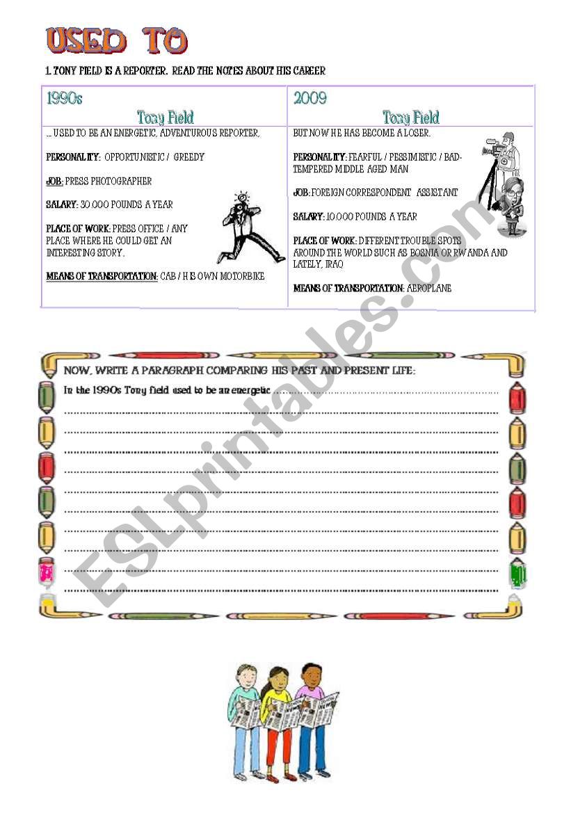 USED TO (Two pages) worksheet