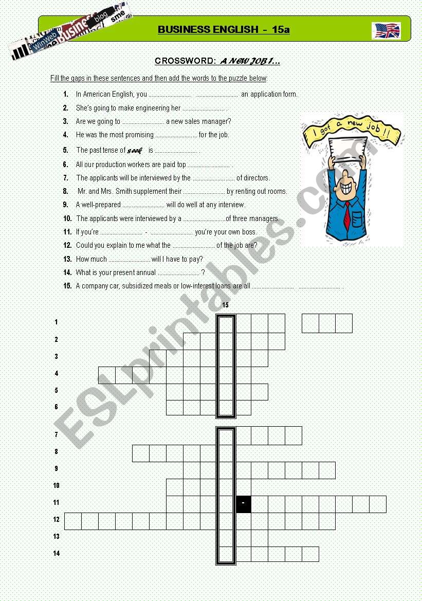 Business English 15 a - Crossword