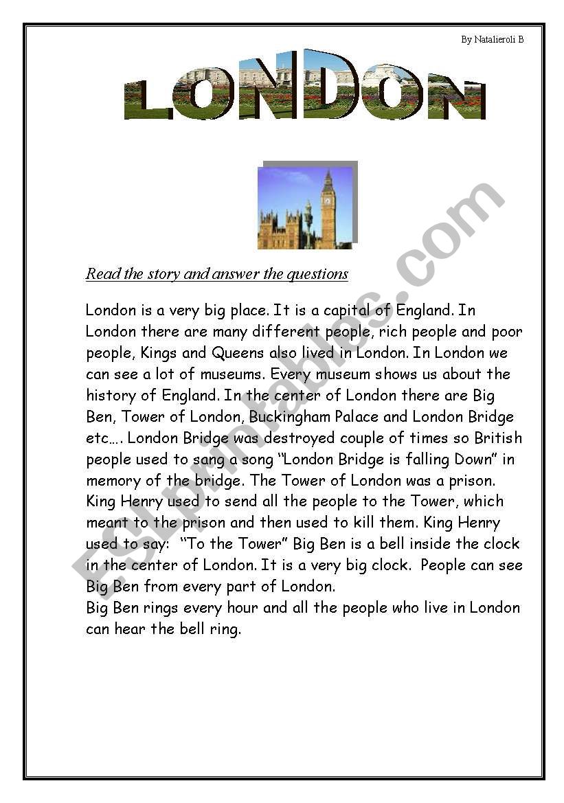 London worksheet   worksheet