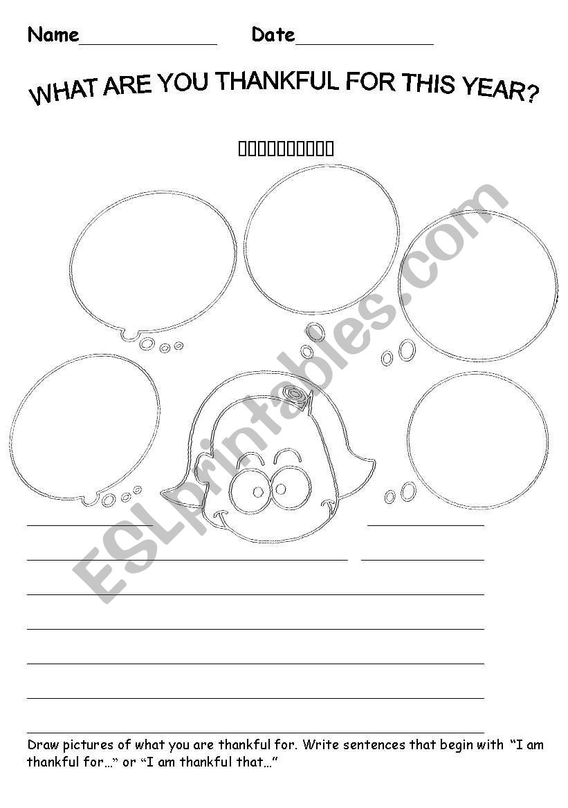 Thanksgiving worksheet worksheet