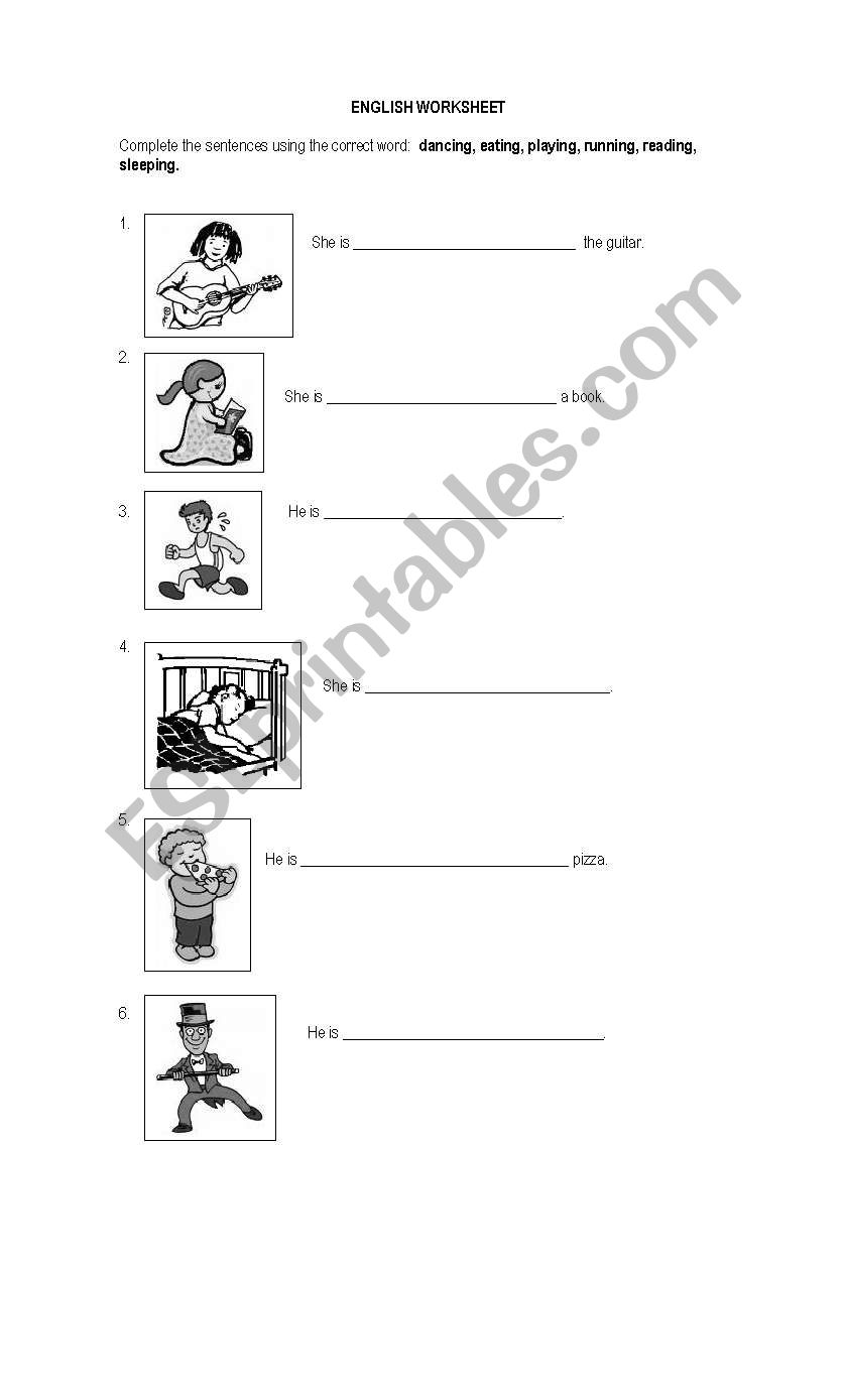 PRESENT CONTINUOUS worksheet