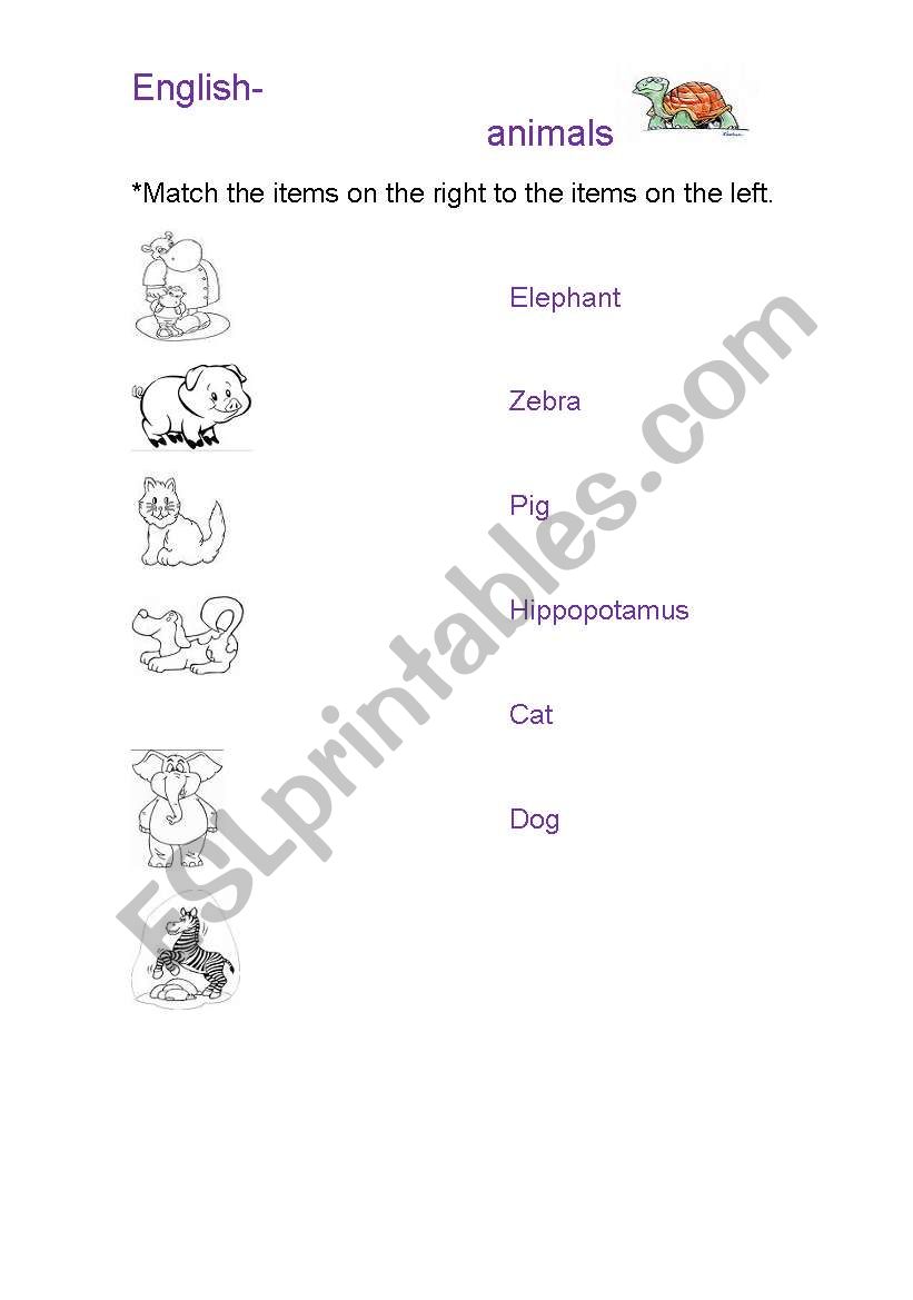 ANIMALS worksheet