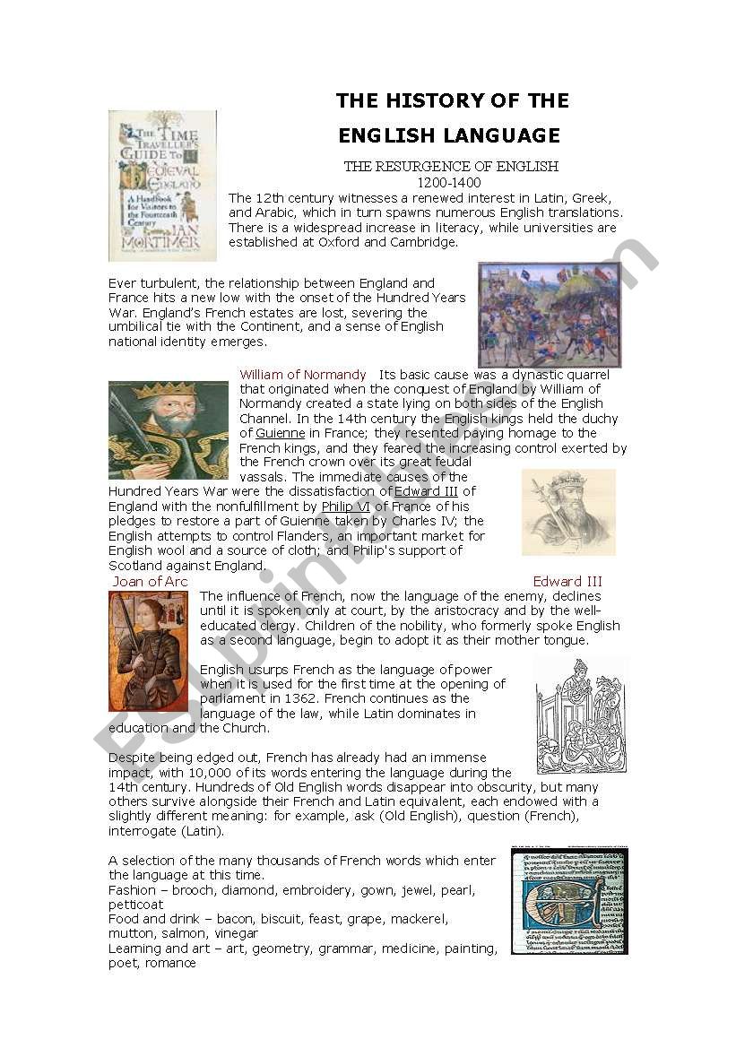 history-of-english-language-esl-worksheet-by-scosta