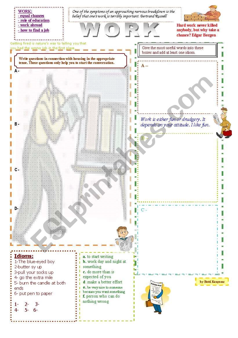 Question Collector - Work worksheet