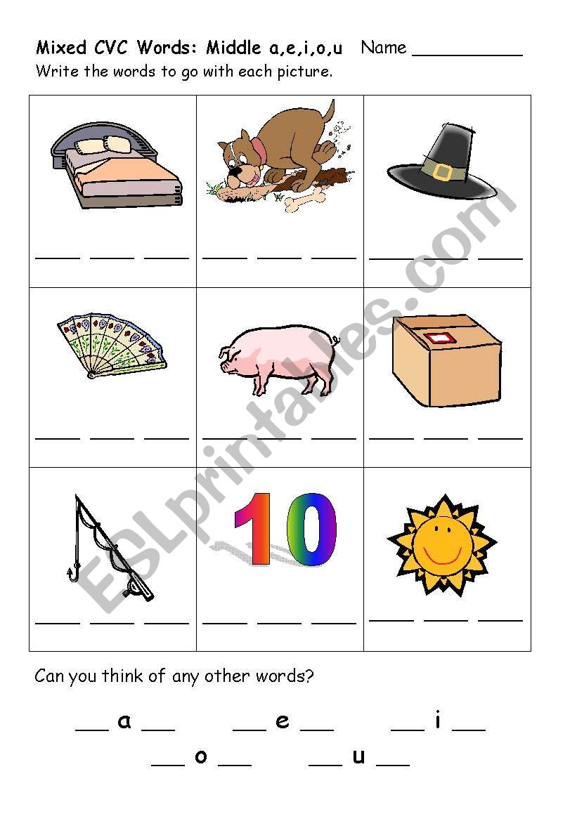 cvc worksheet