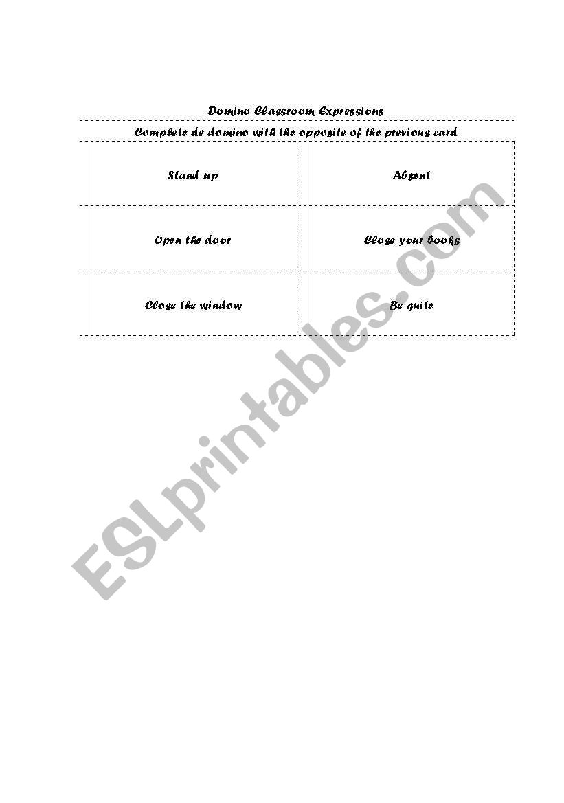 domino worksheet