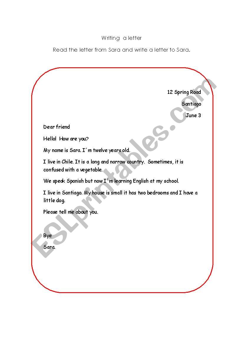 letter worksheet