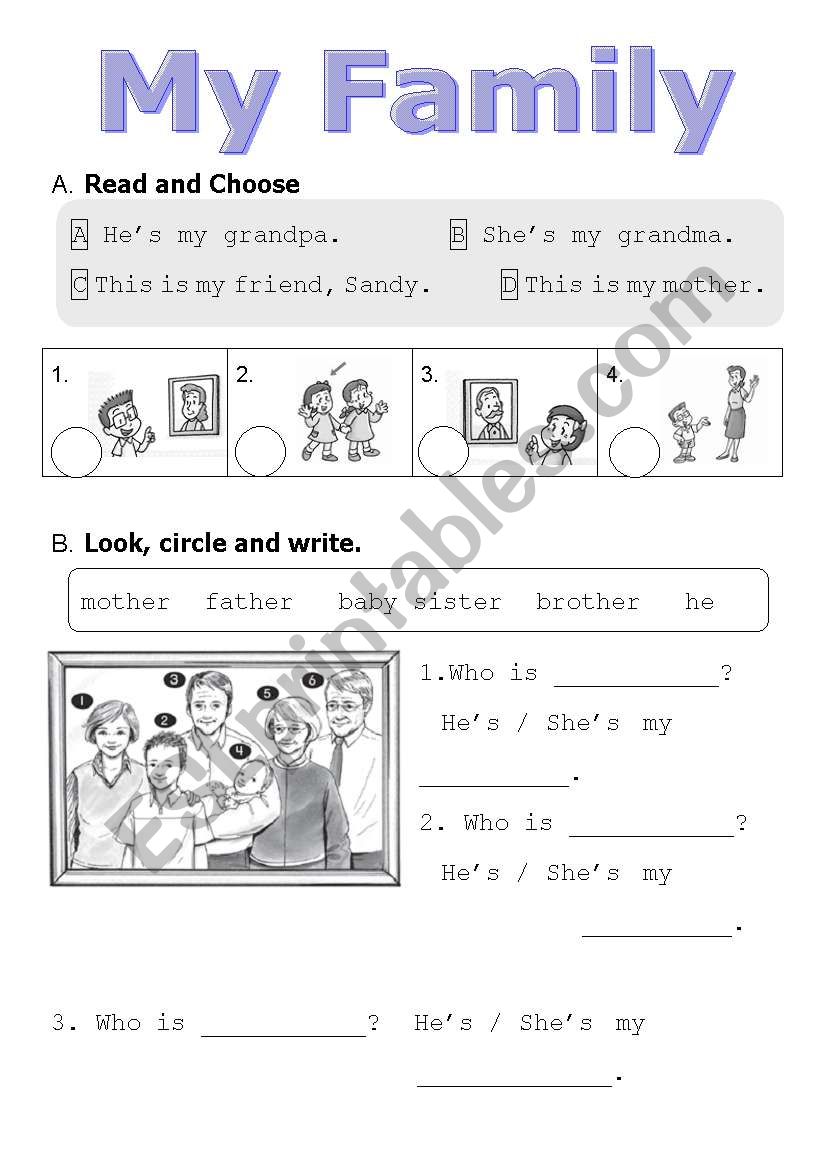family worksheet worksheet