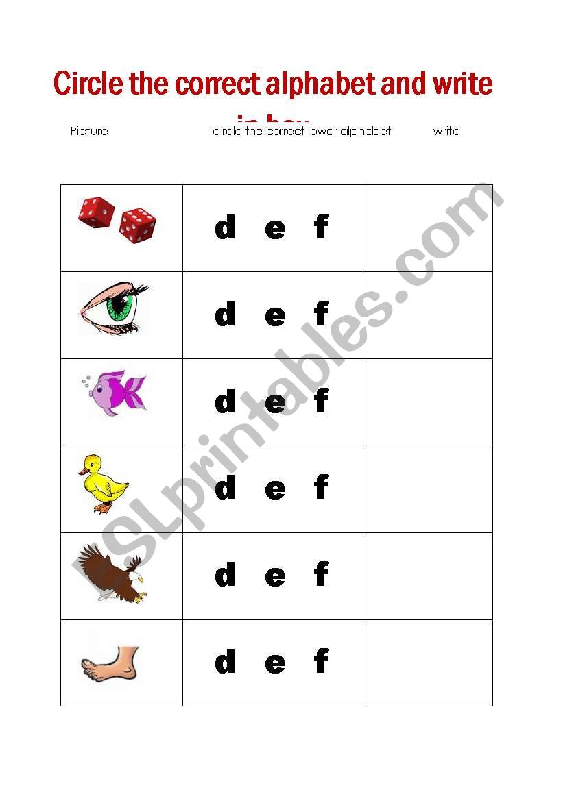 alphabet beginning  sounds worksheet