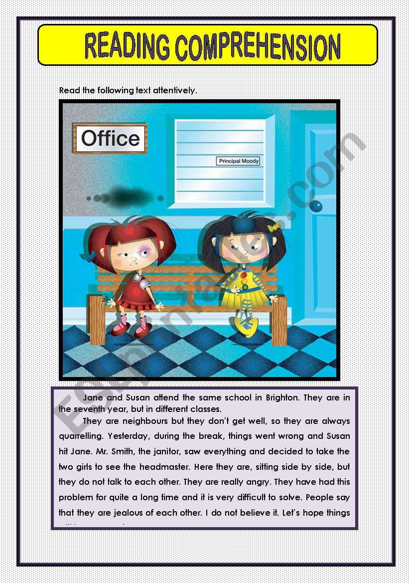 READING COMPREHENSION  worksheet