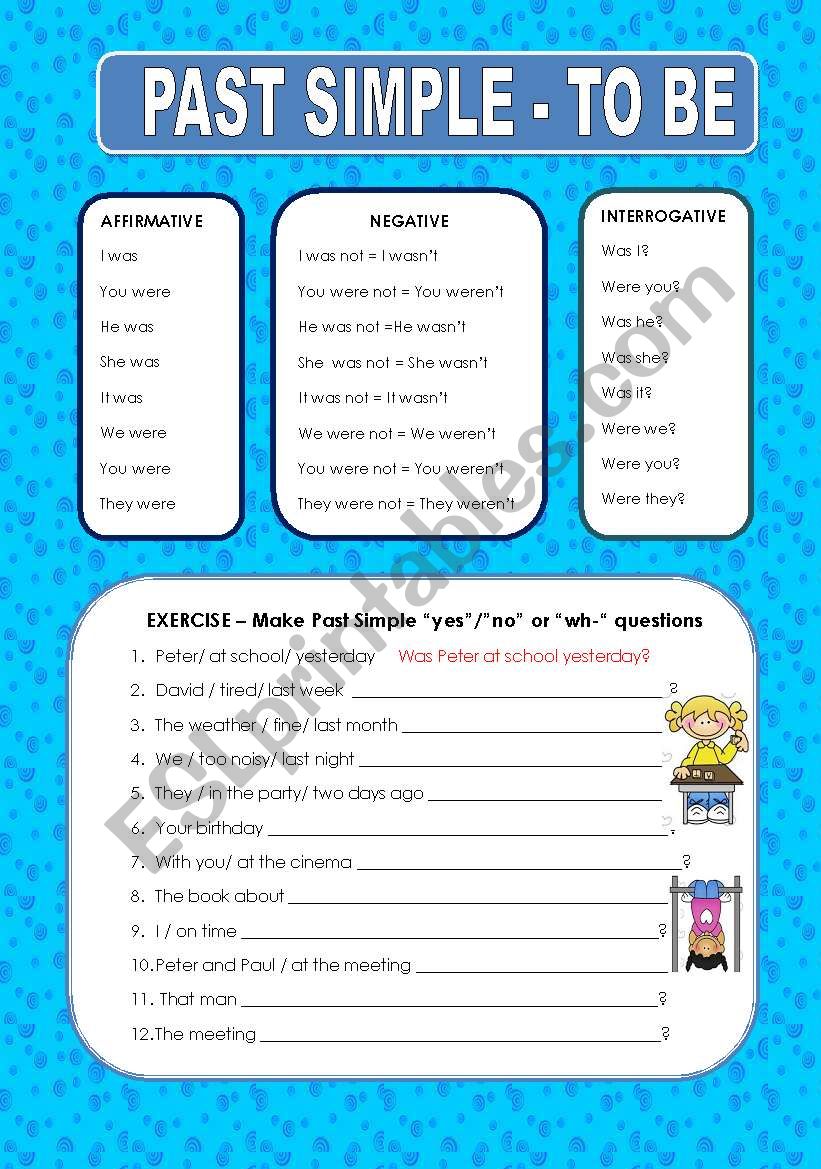 PAST SIMPLE - TO BE worksheet