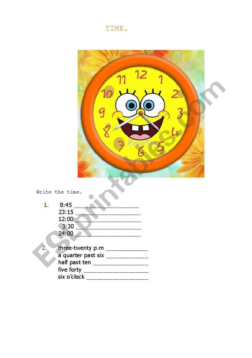 Time worksheet