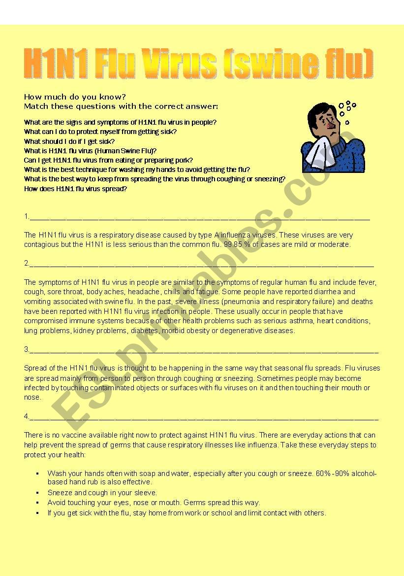 Swine FLU worksheet