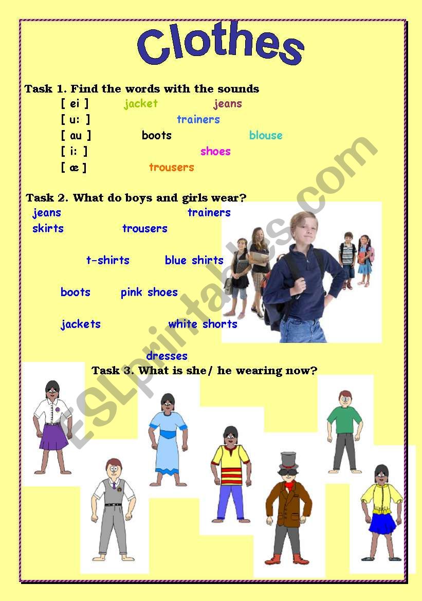 Clothes. What do you wear? worksheet