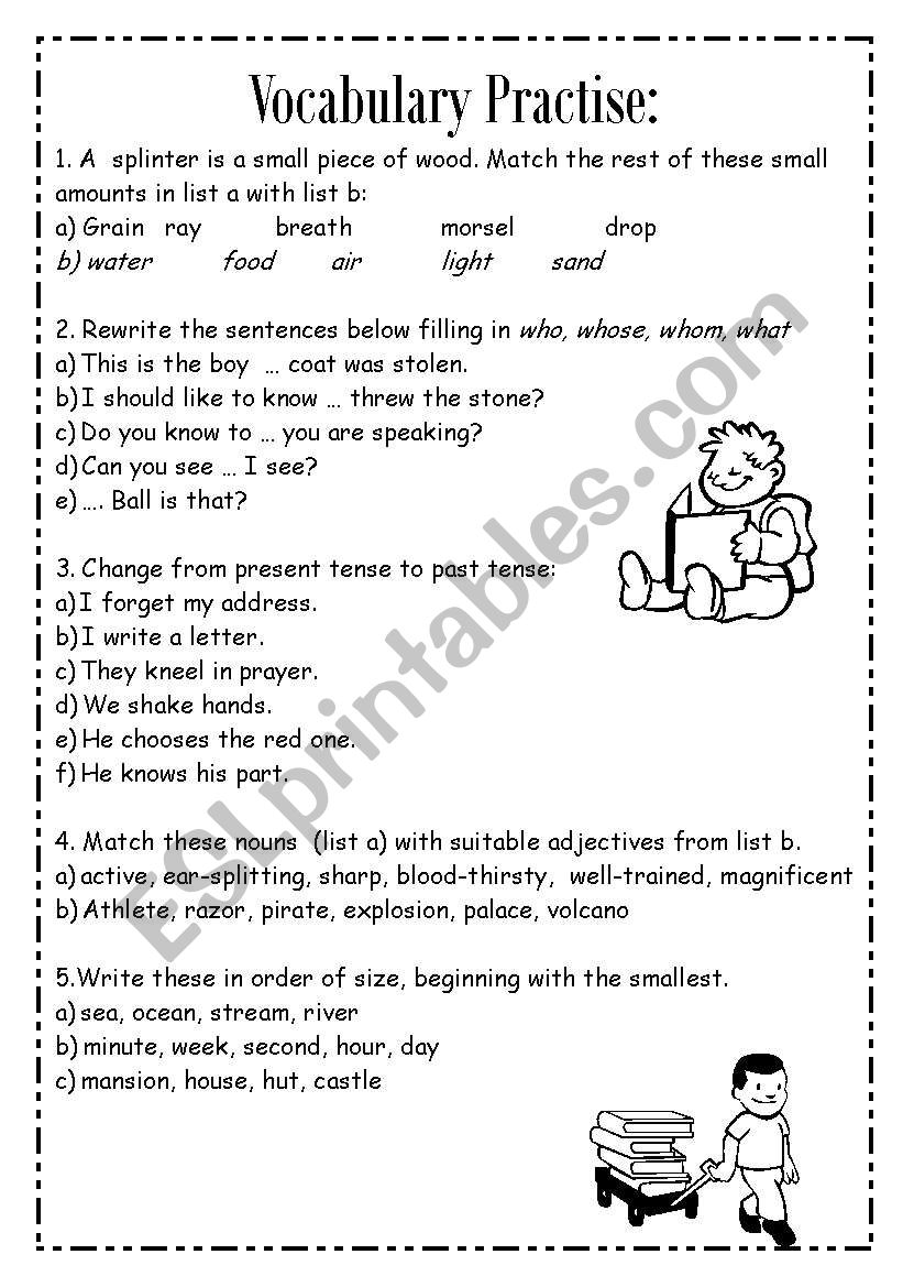 General vocab worksheet