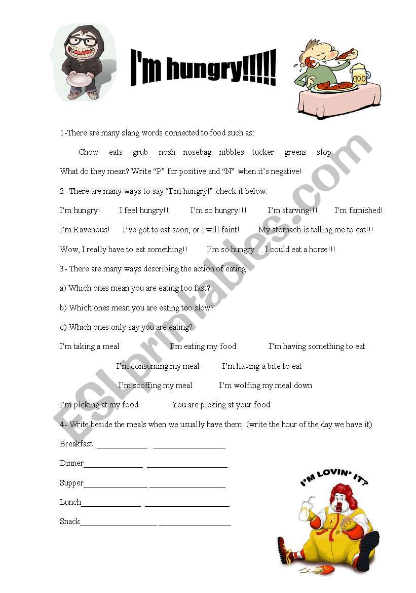 Im Hungry! worksheet