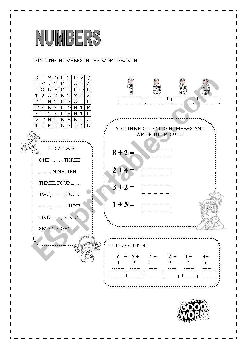 NUMBERS worksheet