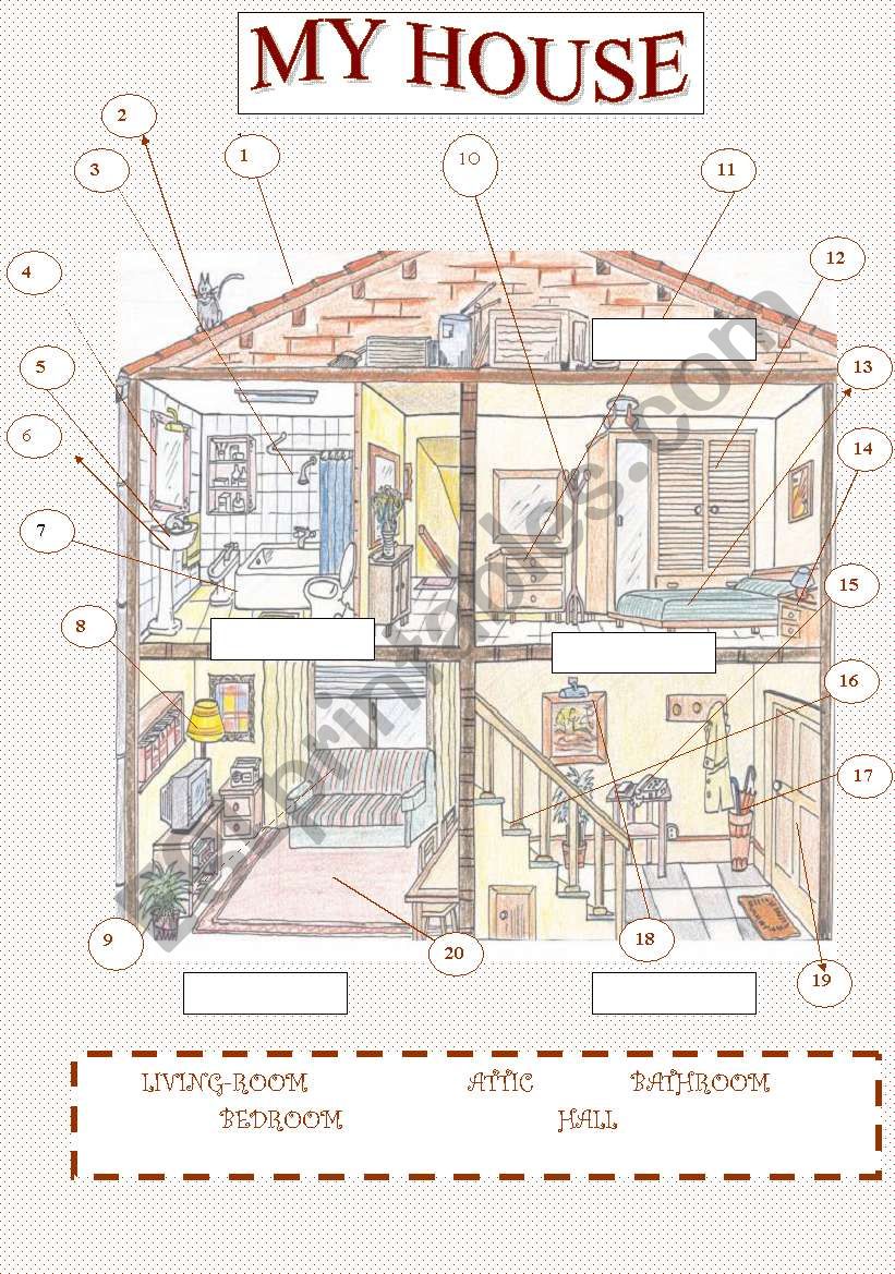 MY HOUSE worksheet