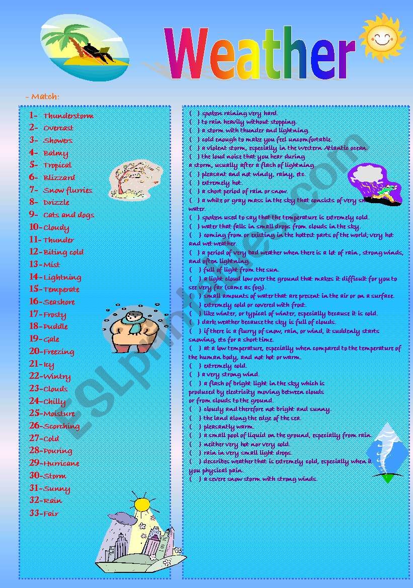 Weather worksheet