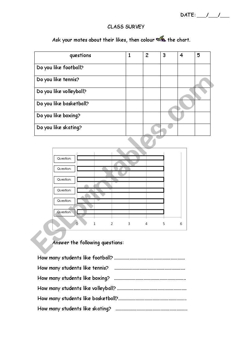 class survey worksheet