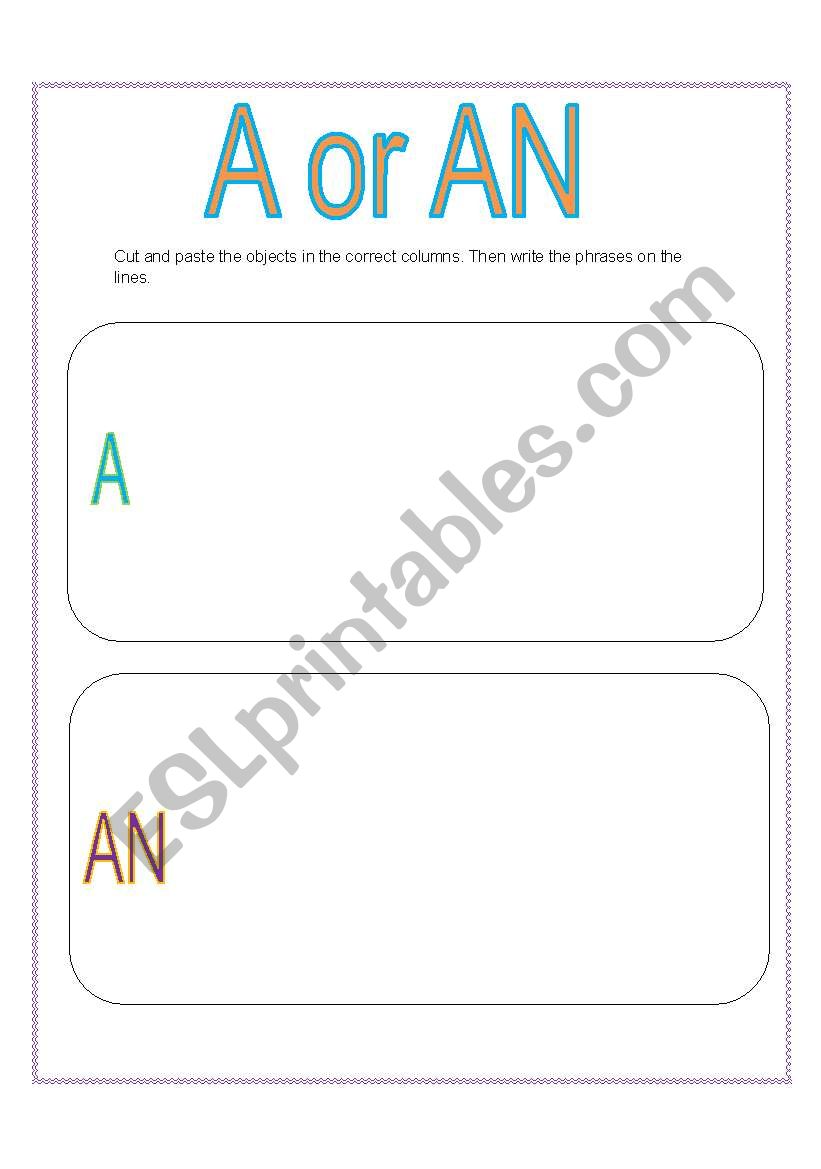 A or An worksheet
