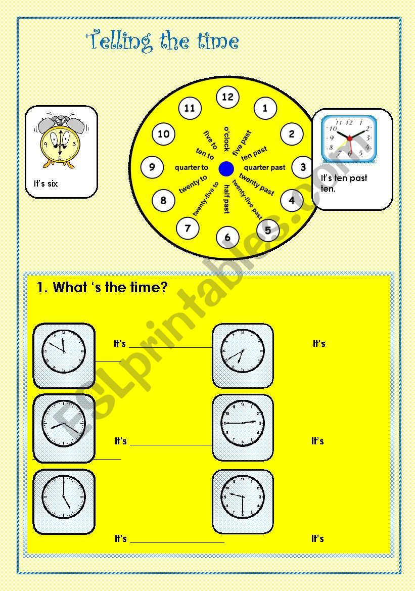 Telling the time (part 2) worksheet