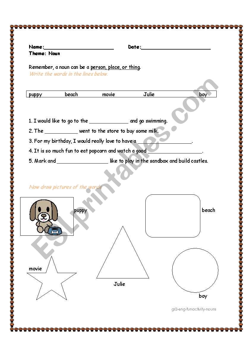 Nouns  worksheet