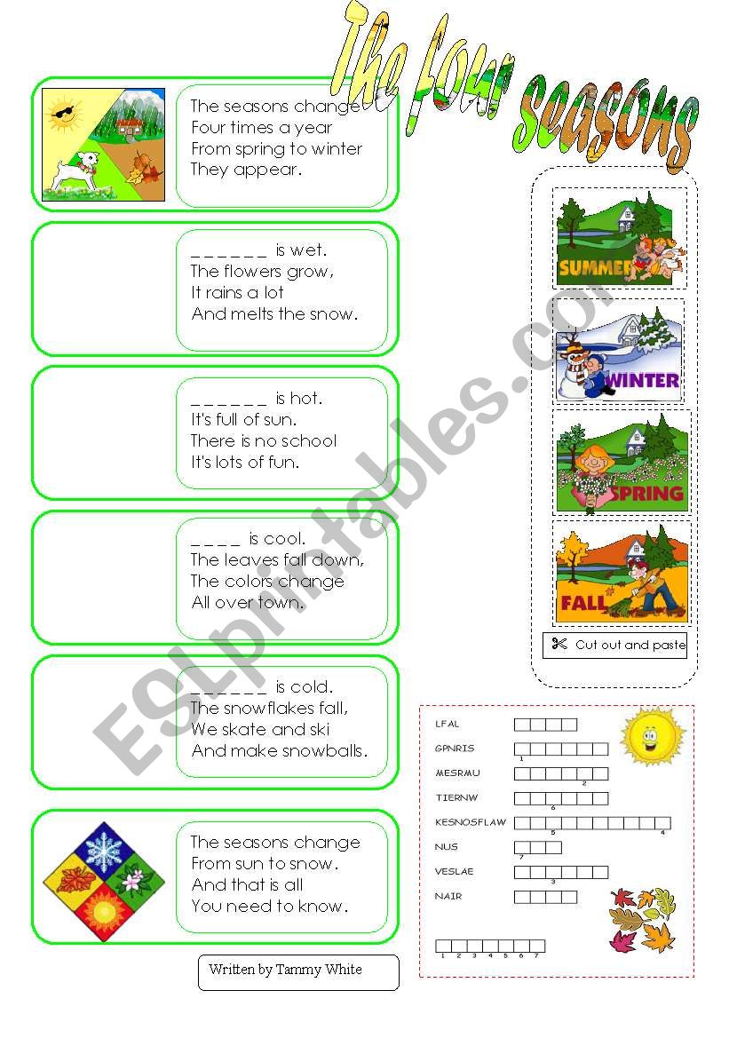 The four seasons worksheet