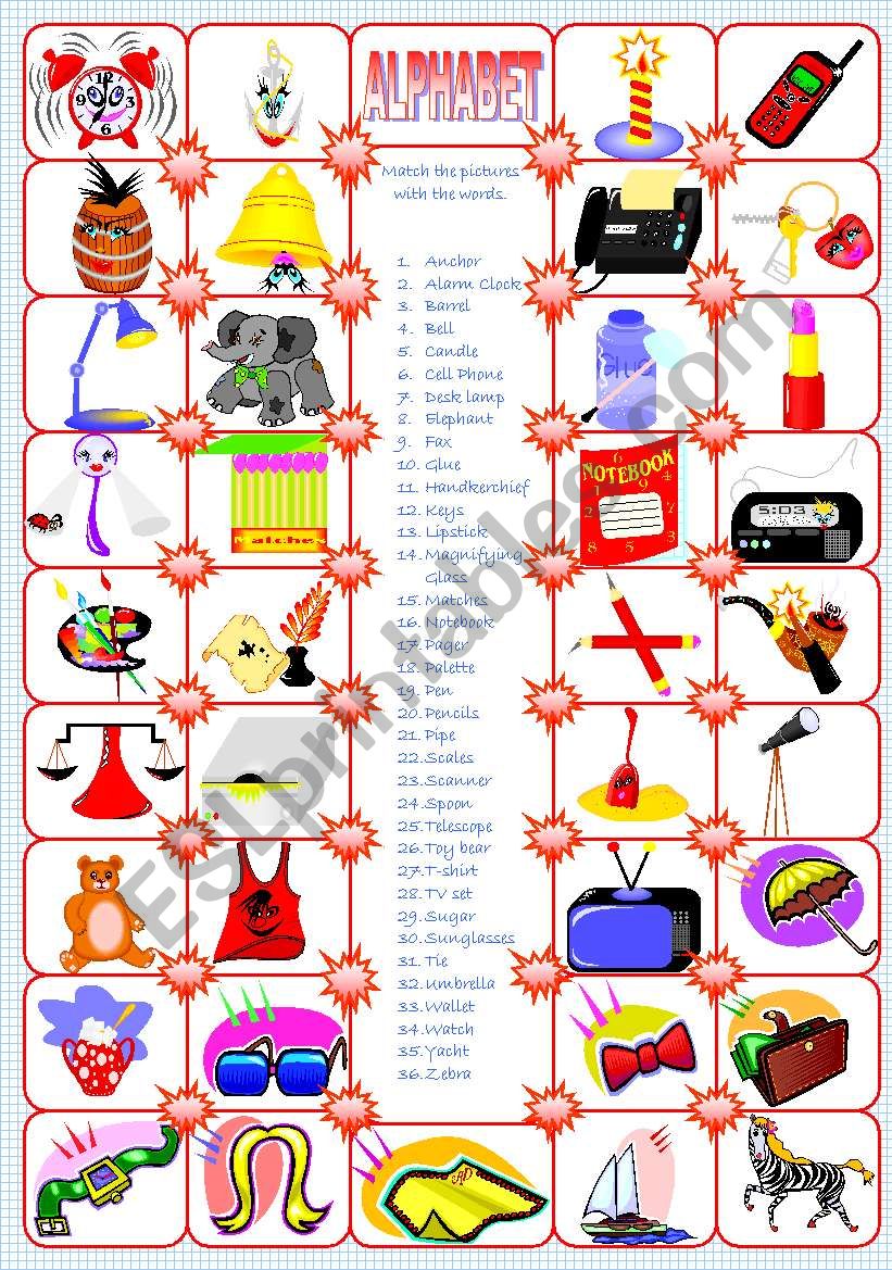 ALPHABET MATCHING worksheet