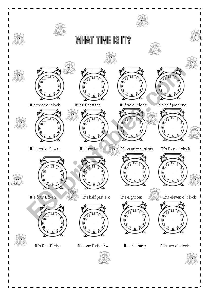 WHAT TIME IS IT? worksheet