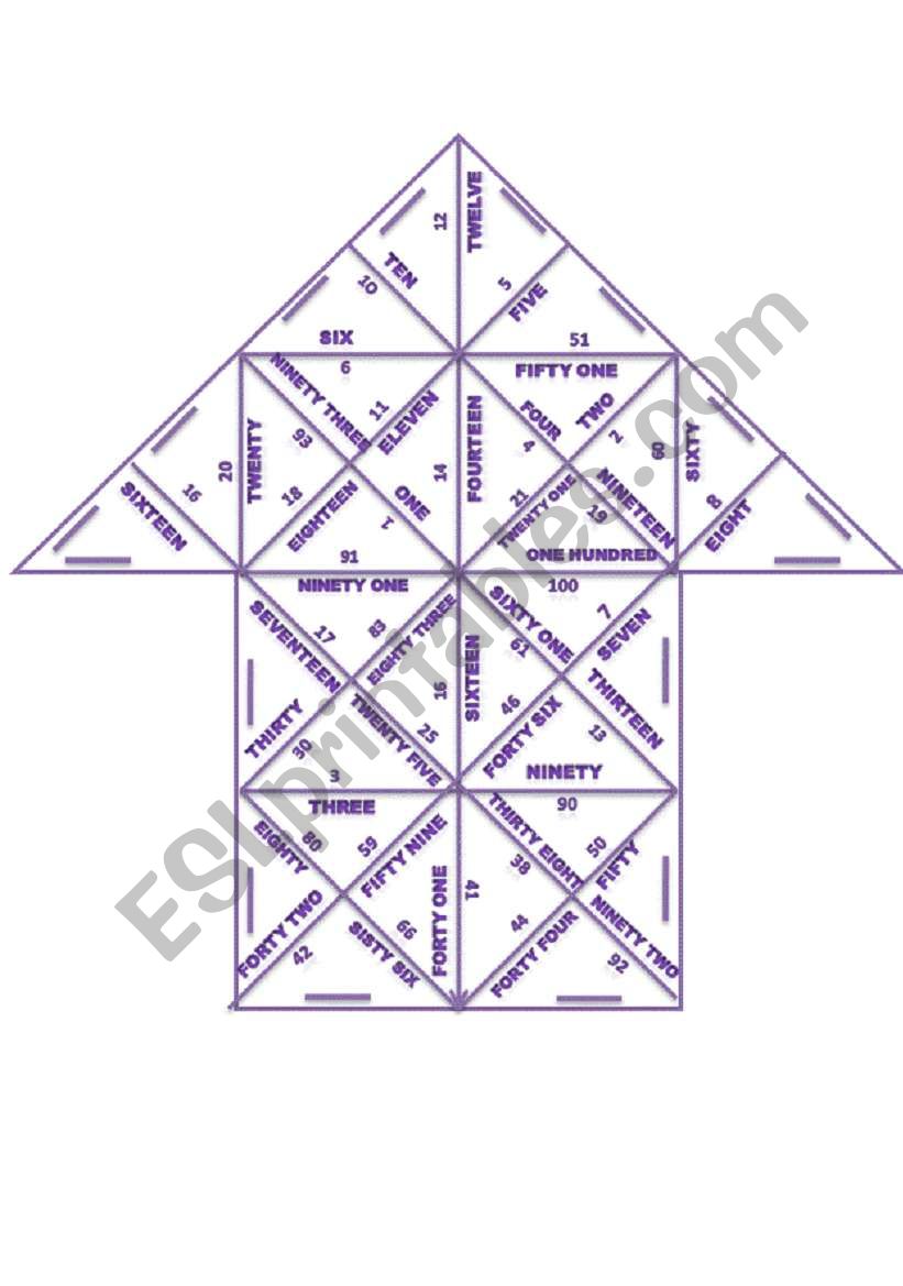 Trimino: Numbers worksheet