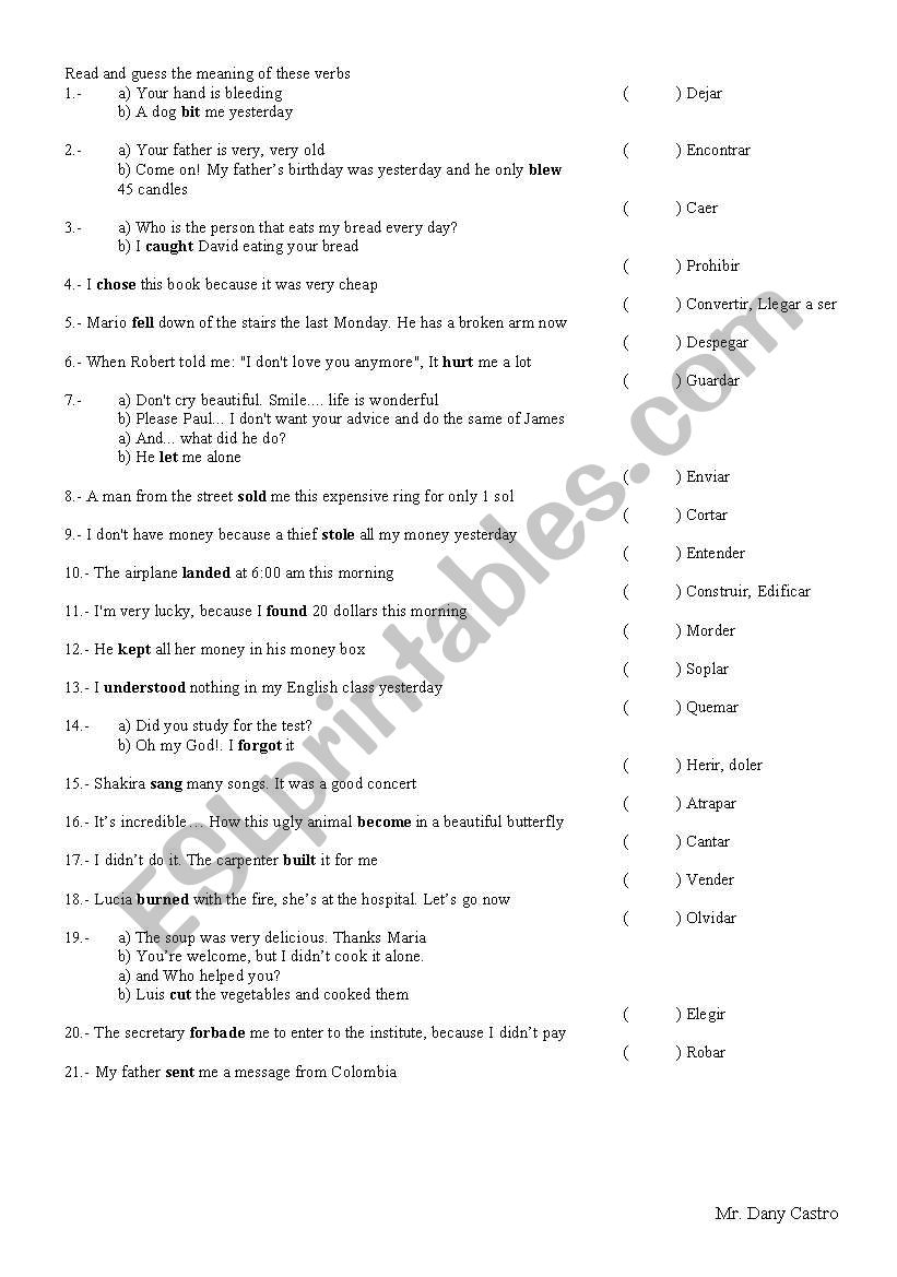 Past Simple worksheet
