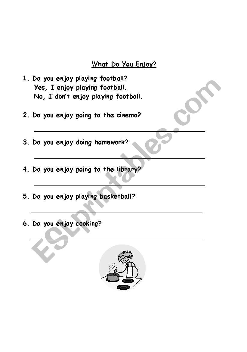 What Do You Enjoy? worksheet