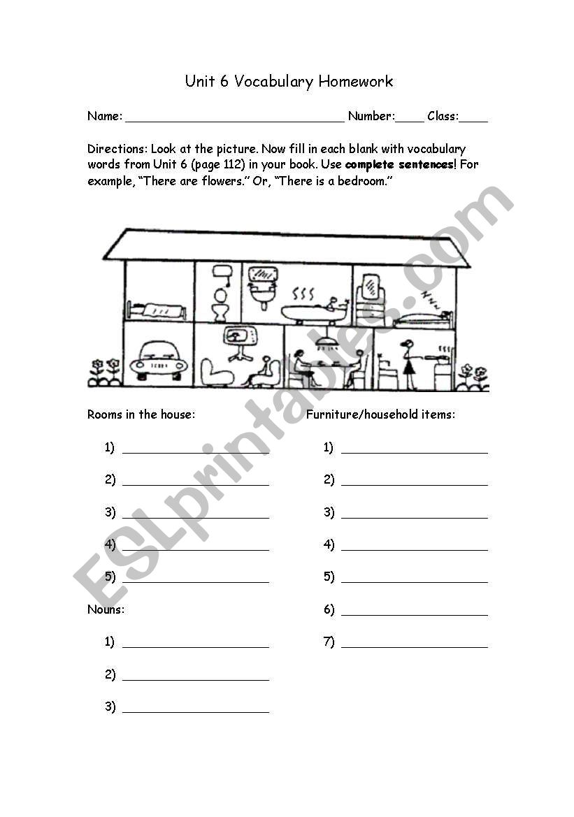 Household objects/Rooms vocabulary